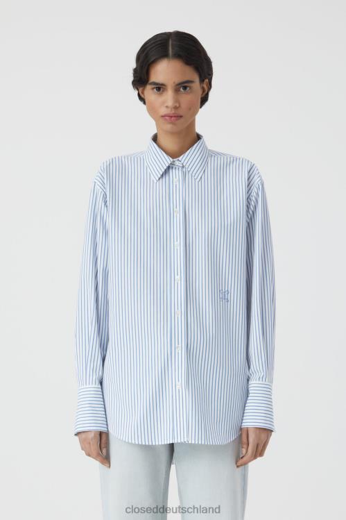 Kleidung Sport Marine 0RP8Z433 CLOSED gestreifte Hemdbluse Frauen