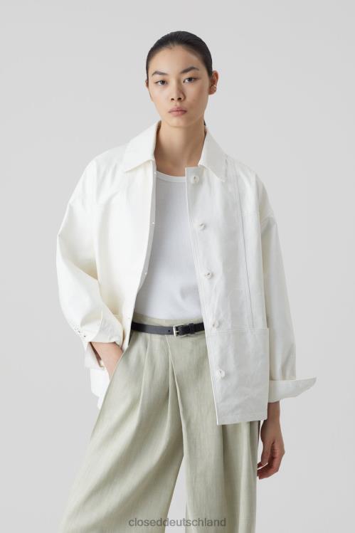 Kleidung Weiß 0RP8Z1447 CLOSED Overshirt aus Nappaleder Frauen
