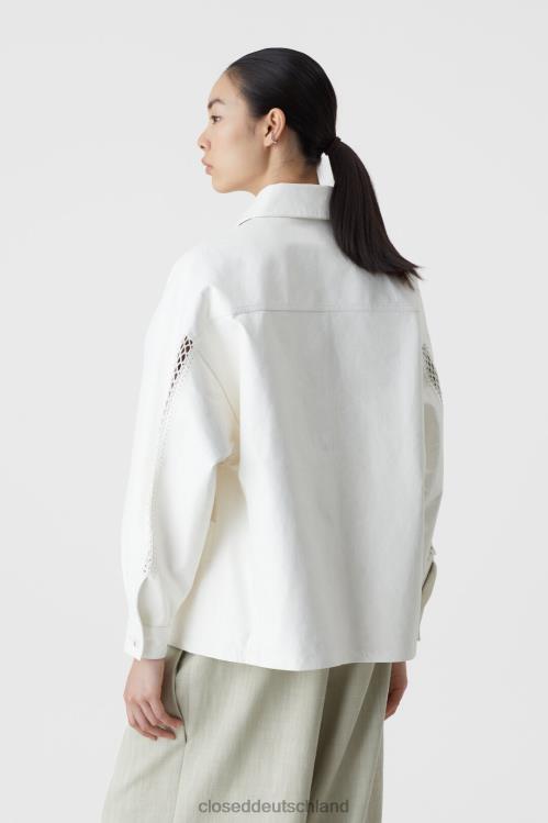 Kleidung Weiß 0RP8Z1447 CLOSED Overshirt aus Nappaleder Frauen