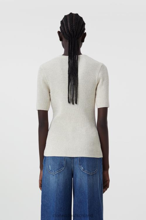 Kleidung Weiß 0RP8Z1479 CLOSED Kurzarm-Strickjacke Frauen