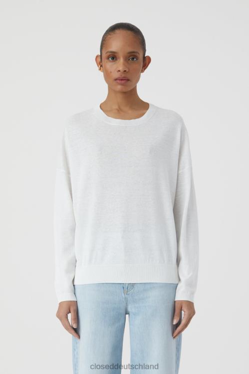 Kleidung Weiß 0RP8Z1498 CLOSED Einfacher Rundhalsausschnitt Frauen