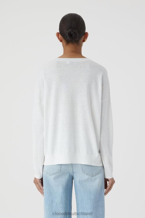 Kleidung Weiß 0RP8Z1498 CLOSED Einfacher Rundhalsausschnitt Frauen