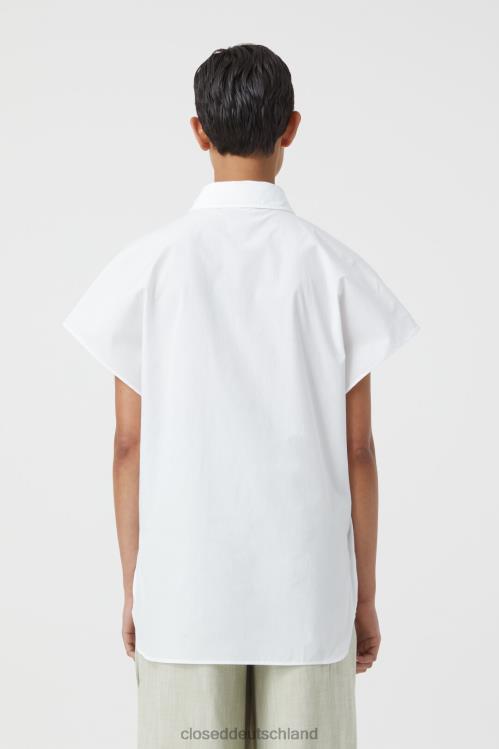 Kleidung Weiß 0RP8Z1558 CLOSED Kurzarmbluse aus Baumwolle Frauen