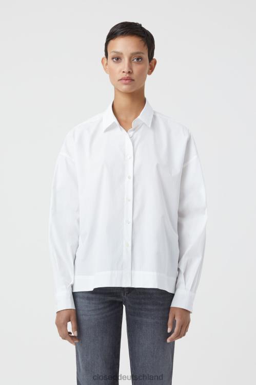 Kleidung Weiß 0RP8Z1563 CLOSED Bluse mit geradem Saum Frauen