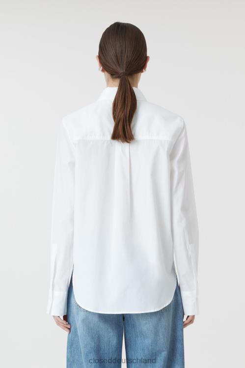 Kleidung Weiß 0RP8Z1573 CLOSED Hemdbluse aus Popeline Frauen