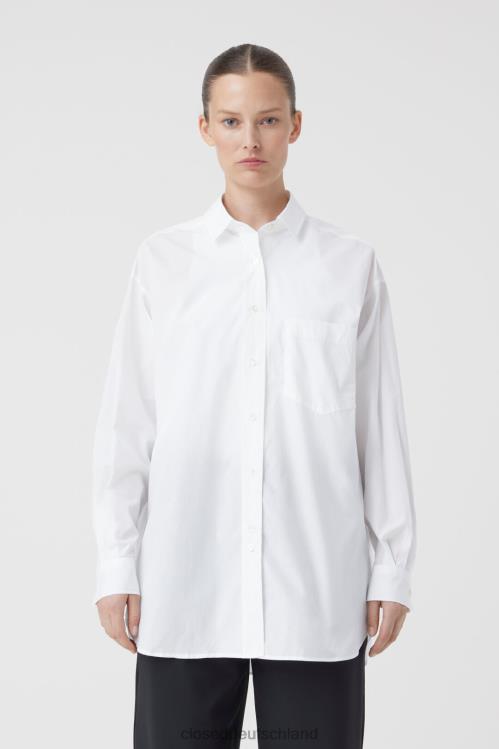 Kleidung Weiß 0RP8Z1579 CLOSED übergroße Hemdbluse Frauen