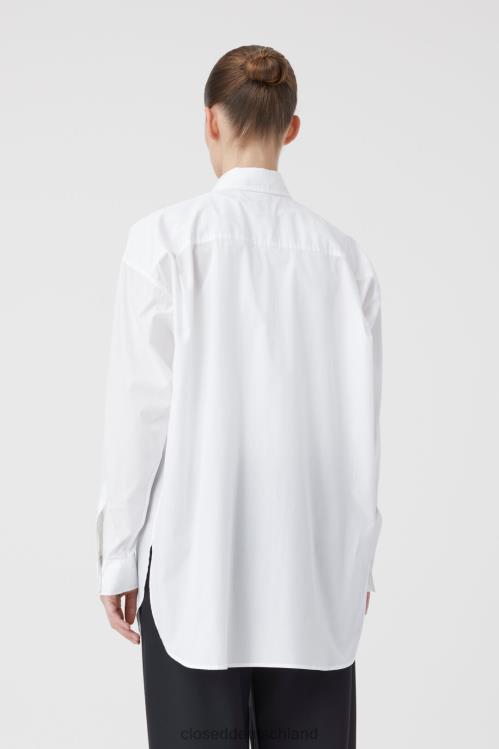 Kleidung Weiß 0RP8Z1579 CLOSED übergroße Hemdbluse Frauen