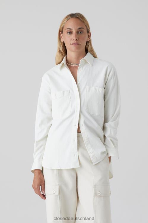 Kleidung Weiß 0RP8Z1605 CLOSED Ecru-Jeanshemd Frauen