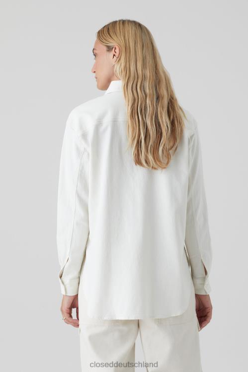 Kleidung Weiß 0RP8Z1605 CLOSED Ecru-Jeanshemd Frauen