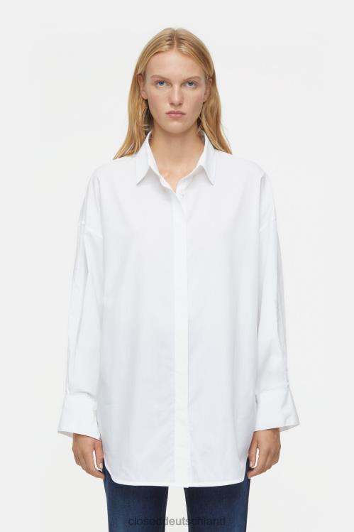 Kleidung Weiß 0RP8Z436 CLOSED Popeline-Bluse Frauen