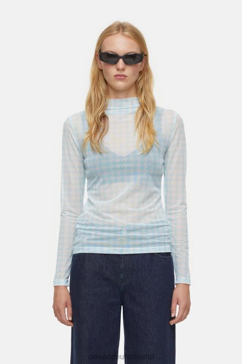 Kleidung blauer Dunst 0RP8Z507 CLOSED Mesh-Shirt Frauen