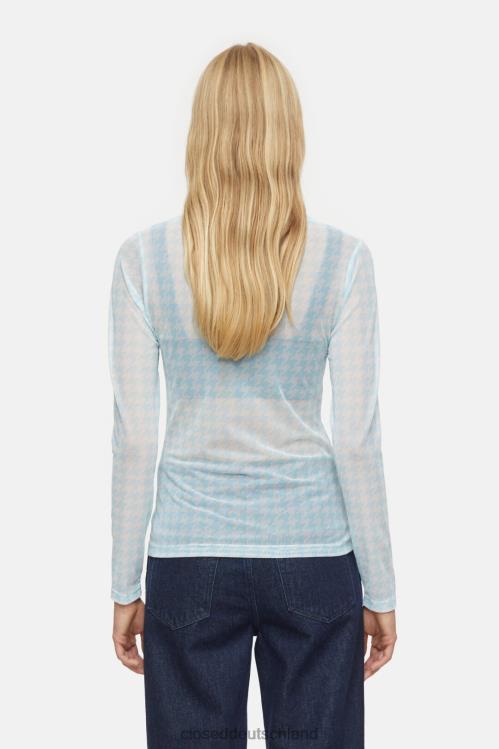 Kleidung blauer Dunst 0RP8Z507 CLOSED Mesh-Shirt Frauen