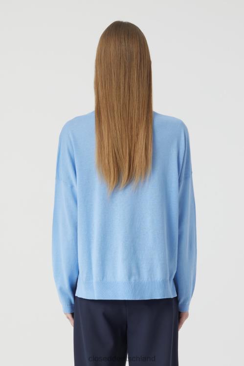 Kleidung blauer Morgenhimmel 0RP8Z1500 CLOSED Einfacher Rundhalsausschnitt Frauen