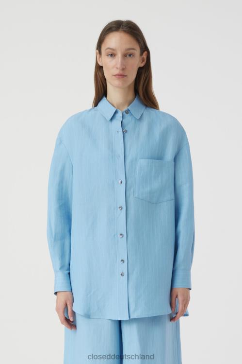 Kleidung blauer Morgenhimmel 0RP8Z1601 CLOSED gestreiftes Longshirt Frauen
