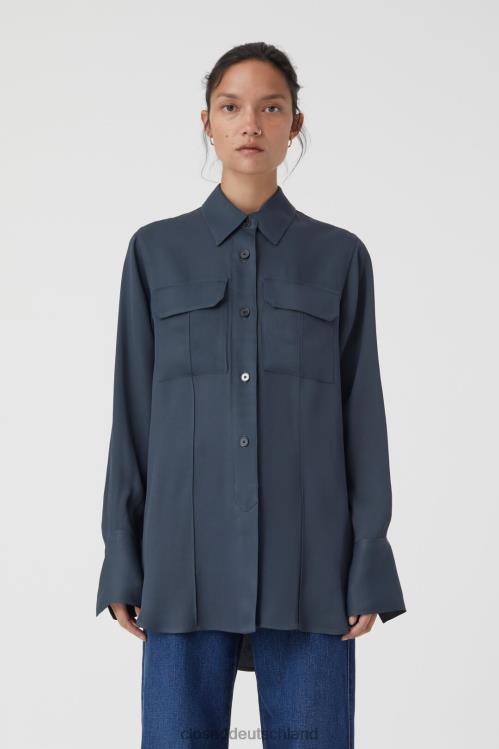 Kleidung blaues Heidekraut 0RP8Z475 CLOSED Biesenbluse Frauen