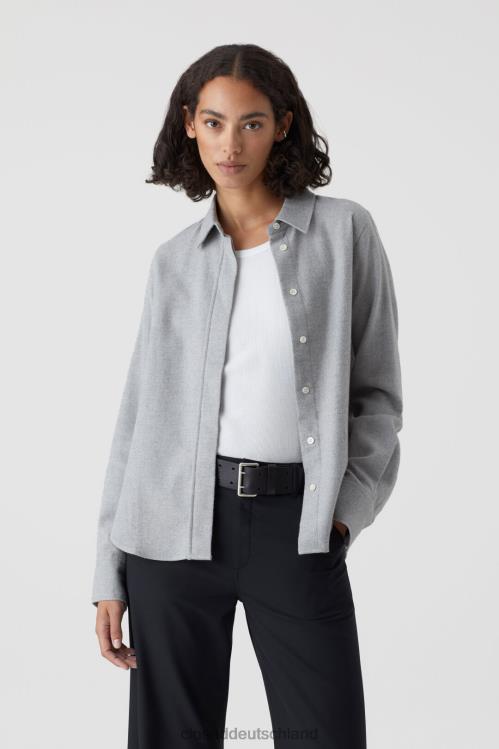 Kleidung cremegrau melange 0RP8Z1586 CLOSED Hemd aus reiner Baumwolle Frauen