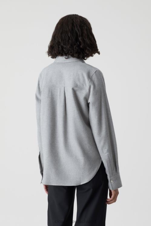 Kleidung cremegrau melange 0RP8Z1586 CLOSED Hemd aus reiner Baumwolle Frauen