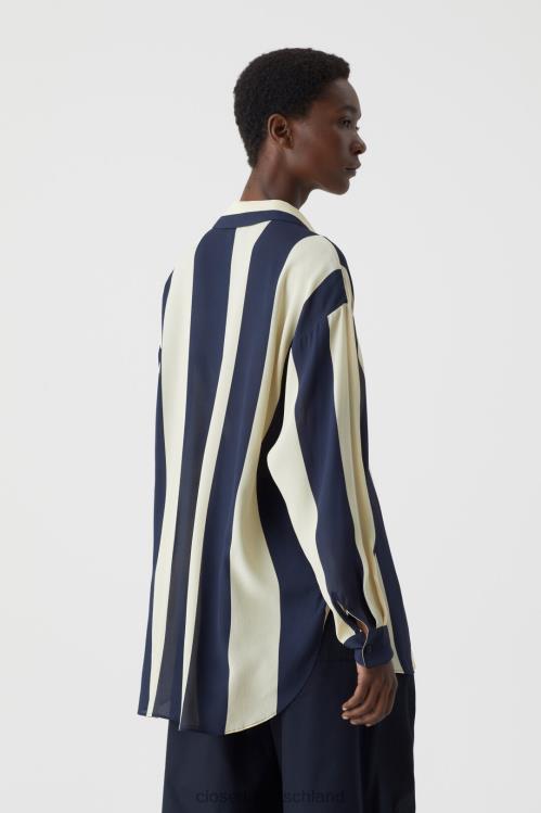 Kleidung dunkle Nacht 0RP8Z1545 CLOSED gestreiftes Hemd Frauen