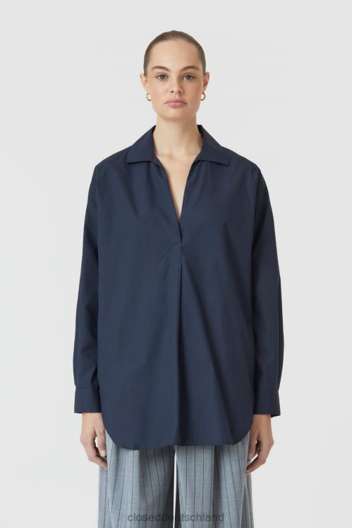 Kleidung dunkle Nacht 0RP8Z1567 CLOSED übergroße Bluse Frauen