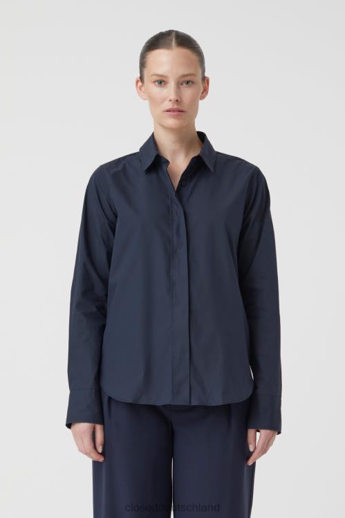 Kleidung dunkle Nacht 0RP8Z1577 CLOSED Hemdbluse aus Popeline Frauen