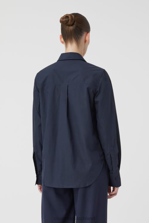 Kleidung dunkle Nacht 0RP8Z1577 CLOSED Hemdbluse aus Popeline Frauen