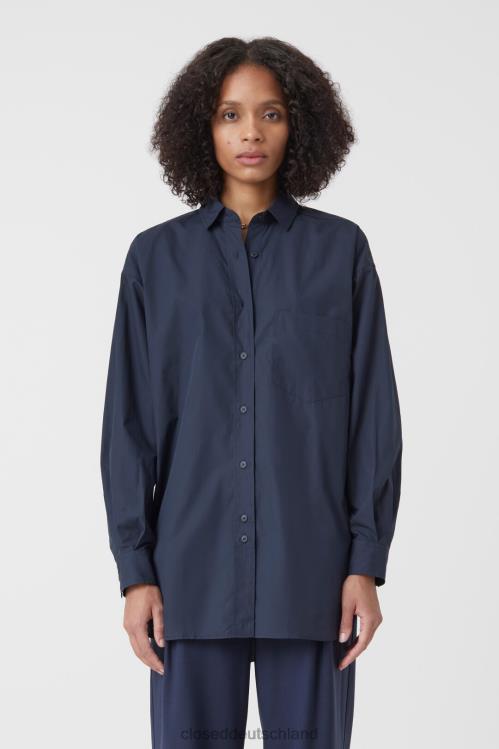 Kleidung dunkle Nacht 0RP8Z1581 CLOSED übergroße Hemdbluse Frauen