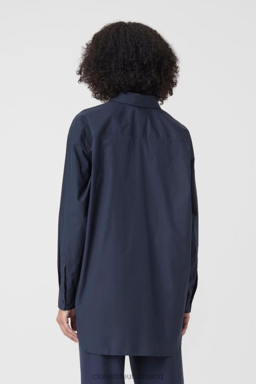 Kleidung dunkle Nacht 0RP8Z1581 CLOSED übergroße Hemdbluse Frauen