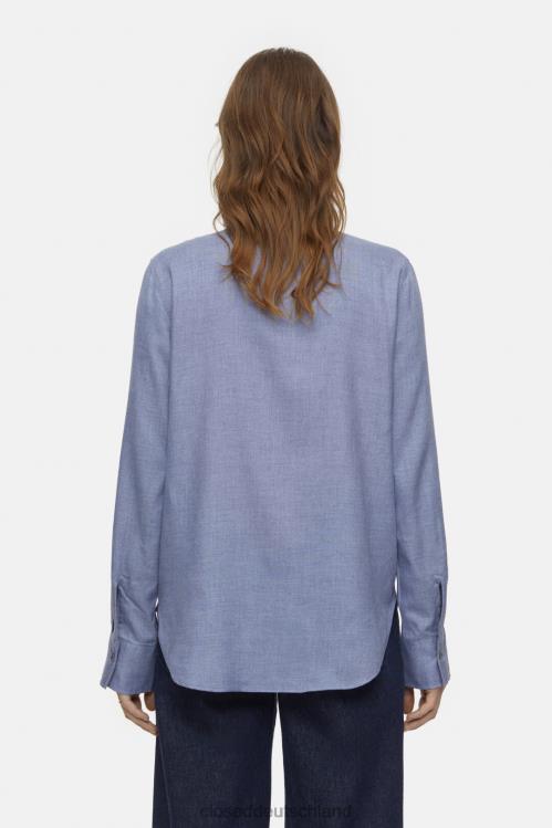Kleidung dunkle Nacht 0RP8Z469 CLOSED Hemdbluse mit Schurwolle Frauen