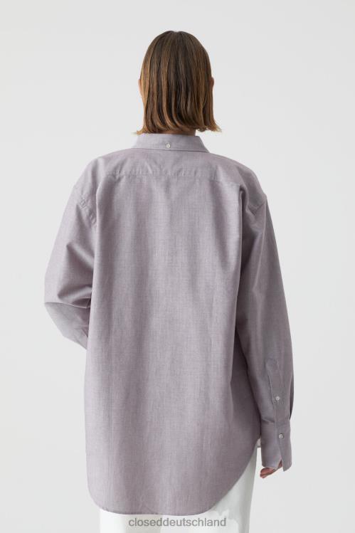 Kleidung dunkle Rosine 0RP8Z1568 CLOSED Hemdbluse Frauen