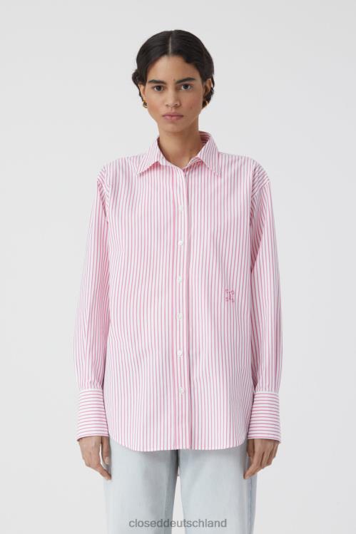 Kleidung feuriges Rosa 0RP8Z493 CLOSED gestreifte Hemdbluse Frauen
