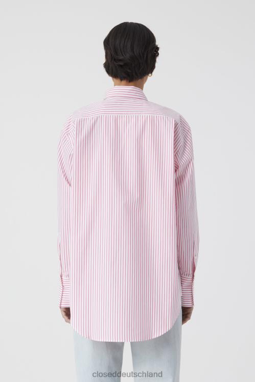 Kleidung feuriges Rosa 0RP8Z493 CLOSED gestreifte Hemdbluse Frauen
