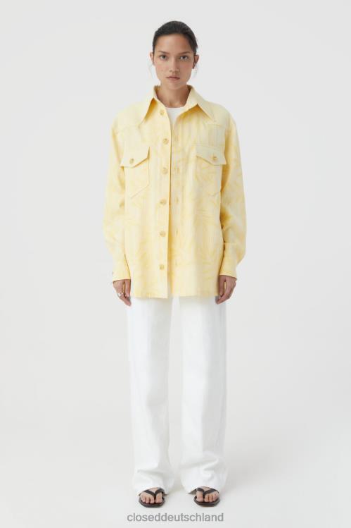 Kleidung gelbe Orchidee 0RP8Z1422 CLOSED Patchwork-Westernhemd Frauen