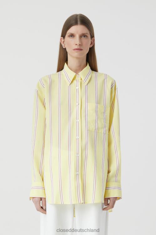 Kleidung gelbe Orchidee 0RP8Z1555 CLOSED Gestreifte Bluse aus Viskosemischung Frauen
