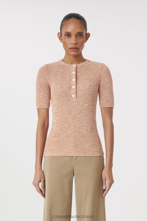 Kleidung goldener Zimt 0RP8Z1480 CLOSED Kurzarm-Strickjacke Frauen