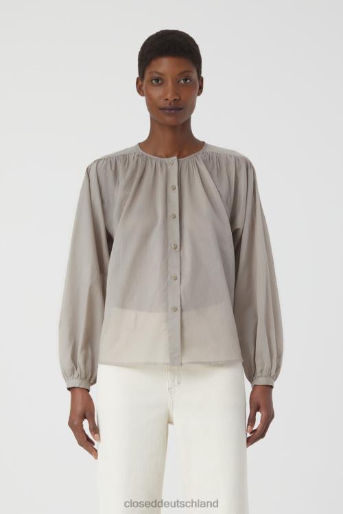 Kleidung graues Furnier 0RP8Z1533 CLOSED Bluse aus Baumwoll-Voile Frauen