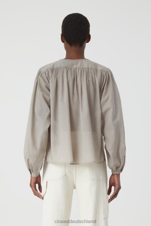 Kleidung graues Furnier 0RP8Z1533 CLOSED Bluse aus Baumwoll-Voile Frauen