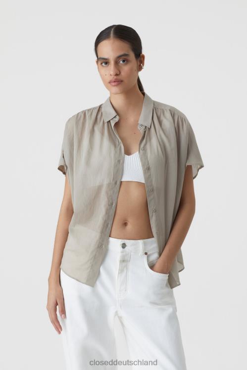Kleidung graues Furnier 0RP8Z1547 CLOSED Kurzarmbluse Frauen