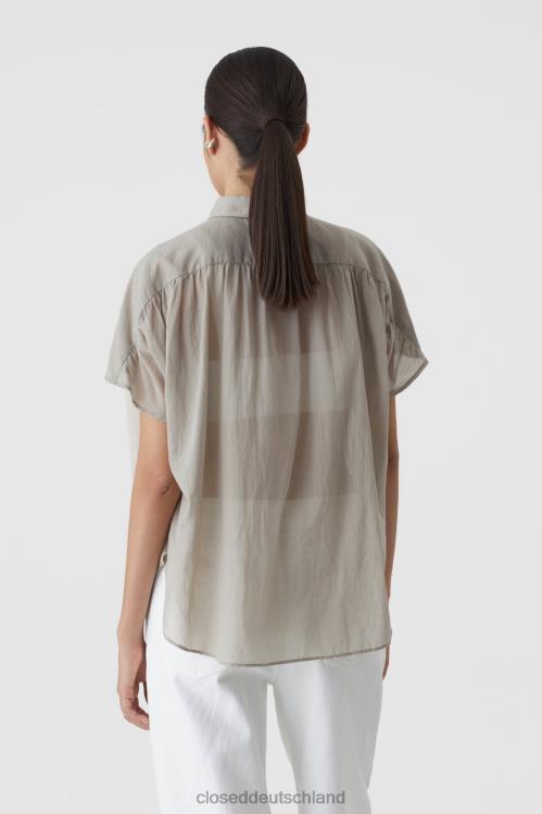 Kleidung graues Furnier 0RP8Z1547 CLOSED Kurzarmbluse Frauen