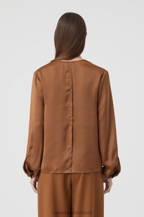 Kleidung kastanienbraun 0RP8Z488 CLOSED elegante Twillbluse Frauen