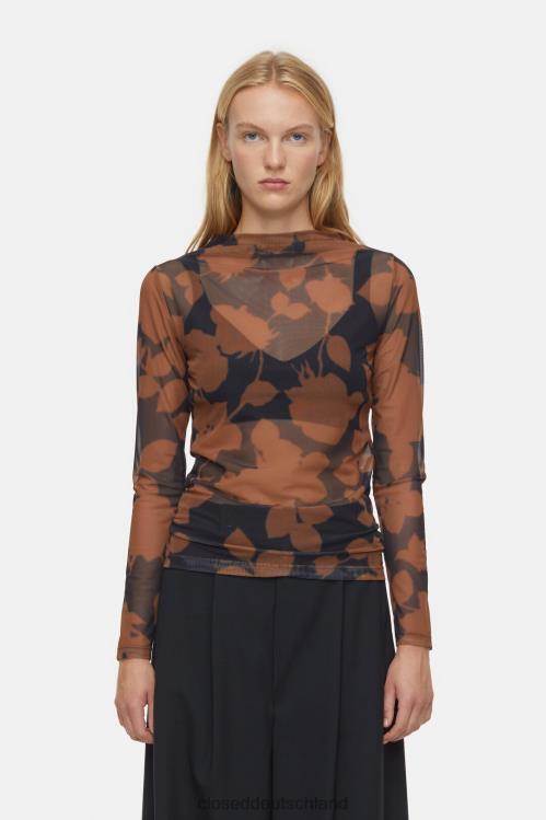 Kleidung kastanienbraun 0RP8Z520 CLOSED Mesh-Shirt Frauen