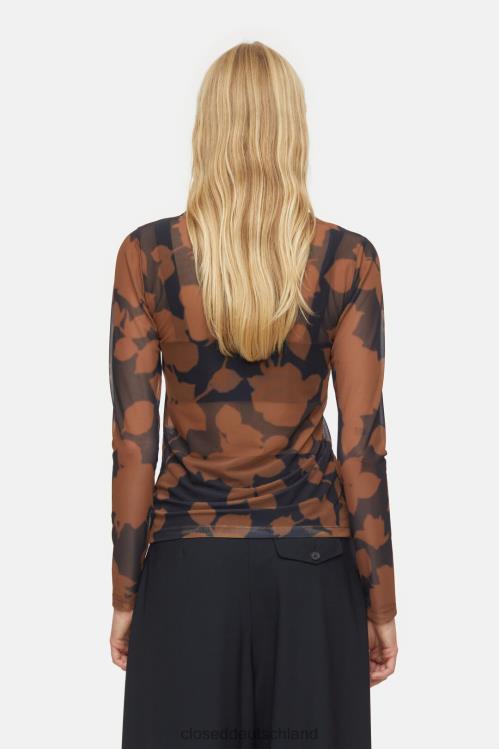 Kleidung kastanienbraun 0RP8Z520 CLOSED Mesh-Shirt Frauen