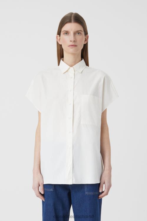 Kleidung naturfarben 0RP8Z1559 CLOSED Kurzarmbluse aus Baumwolle Frauen