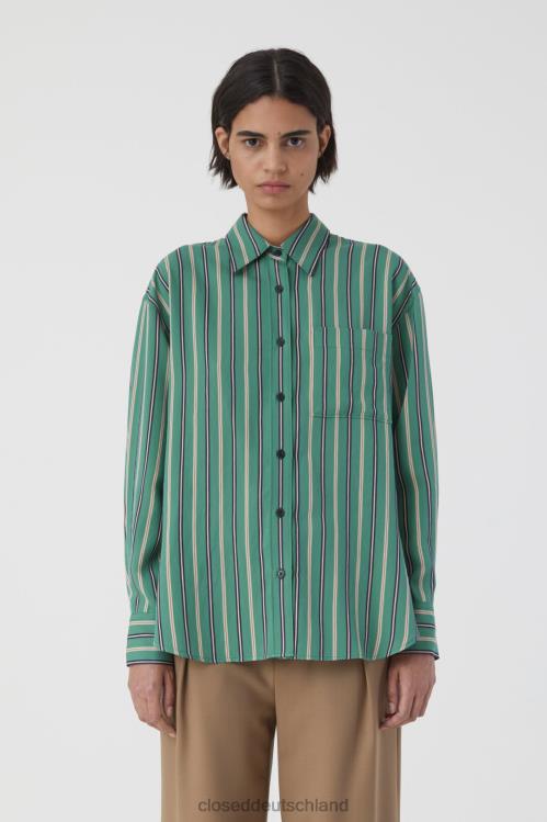 Kleidung neues Grün 0RP8Z481 CLOSED gestreifte Bluse Frauen