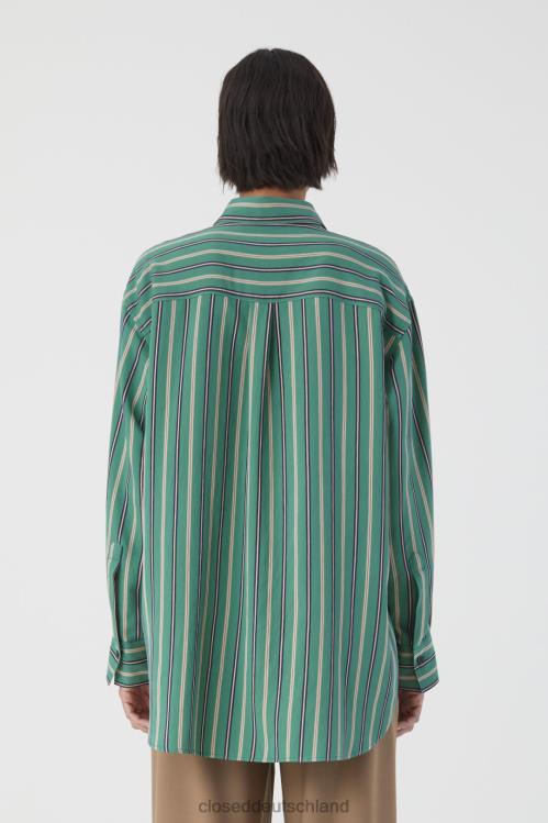 Kleidung neues Grün 0RP8Z481 CLOSED gestreifte Bluse Frauen