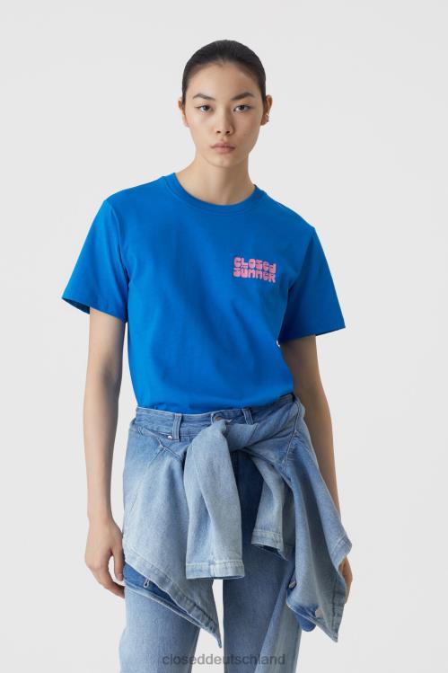 Kleidung ozeanisches Blau 0RP8Z1726 CLOSED Bedrucktes Hemd Frauen