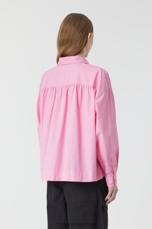 Kleidung rosa Lilien 0RP8Z1564 CLOSED Bluse mit geradem Saum Frauen