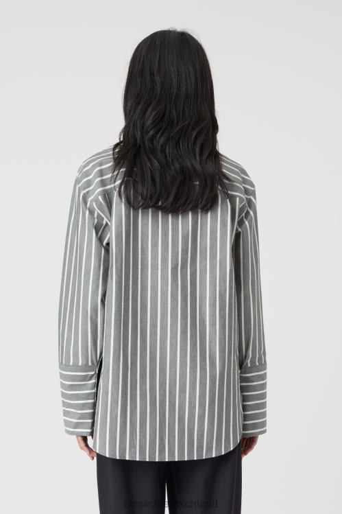 Kleidung schwarz gewaschen 0RP8Z1593 CLOSED Hemdbluse aus Bio-Baumwolle Frauen