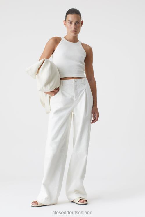 Kleidung Weiß 0RP8Z1306 CLOSED Lederhose im Brooks-Stil Frauen