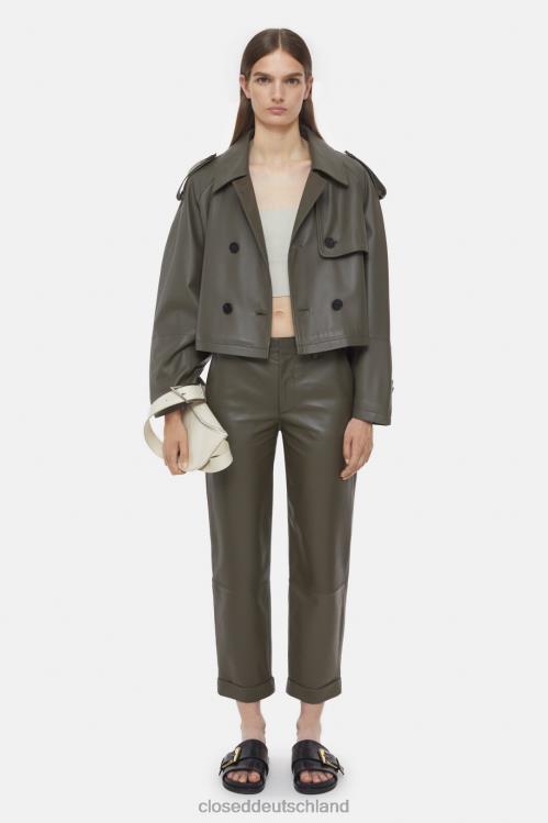 Kleidung Armeegrün 0RP8Z292 CLOSED kurze Lederjacke Frauen