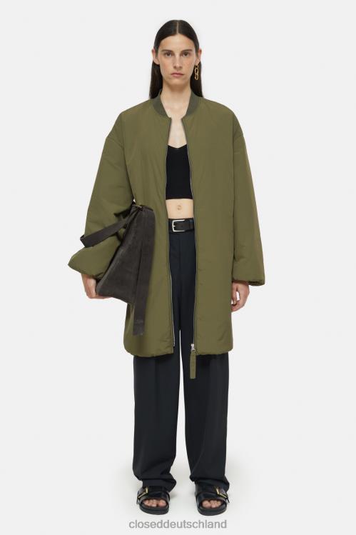 Kleidung Armeegrün 0RP8Z300 CLOSED lange Bomberjacke Frauen